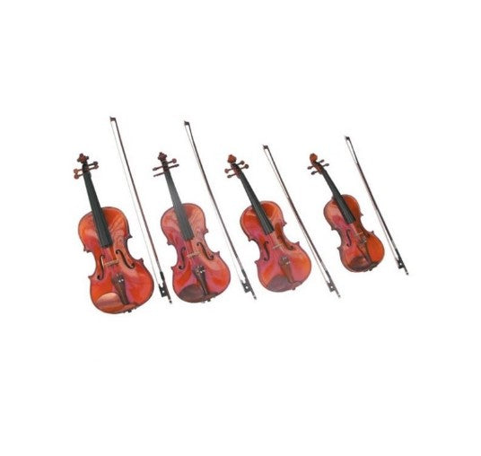 four violins of varying sizes