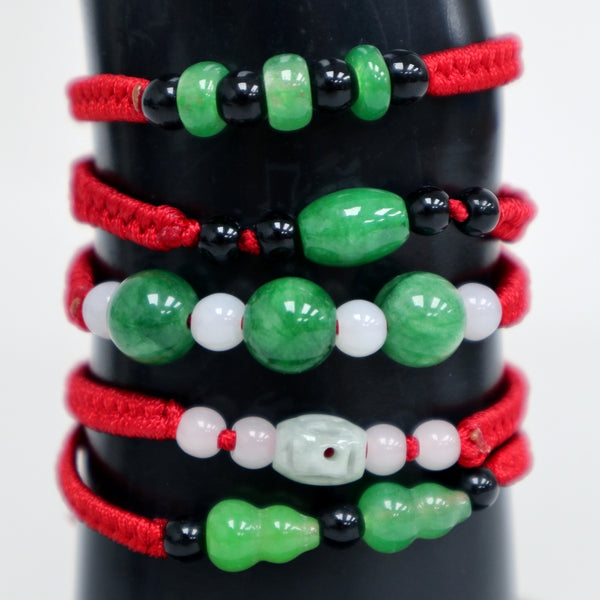 5 Jade bracelet with red knots