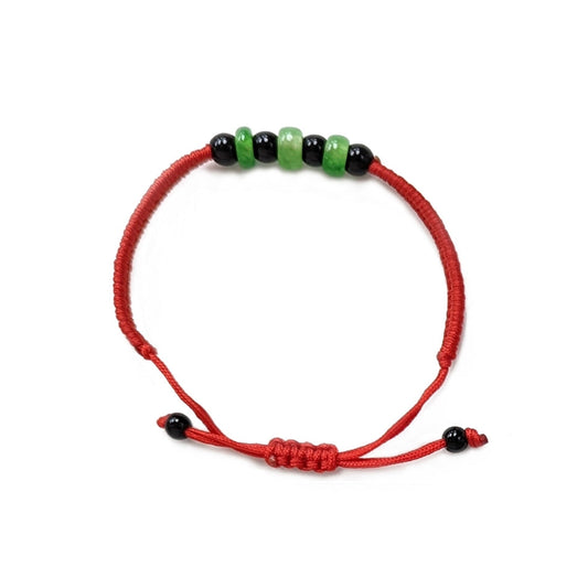 Jade bracelet with red knots