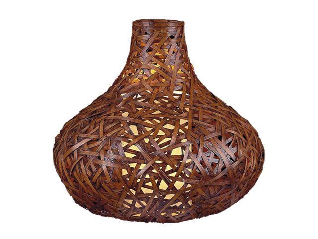 Brown Bamboo Slat Crazy Weaved Kobe Lamp