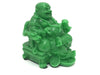 7" H Laughing Buddha on Dragon Arm Rest Chair in green.