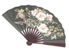 Beautiful black folding fan with soft floral design