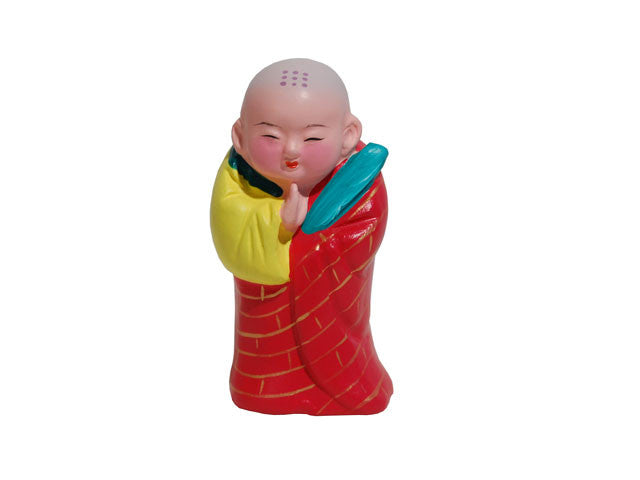Hand Painted Clay Figurine (F) - Little Praying Monk