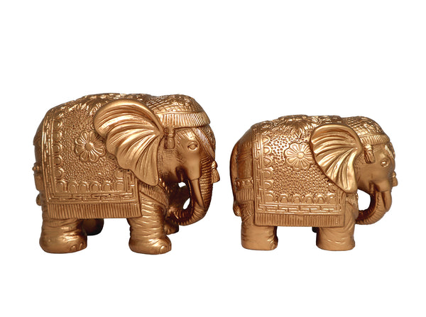 Gold elephant figurines