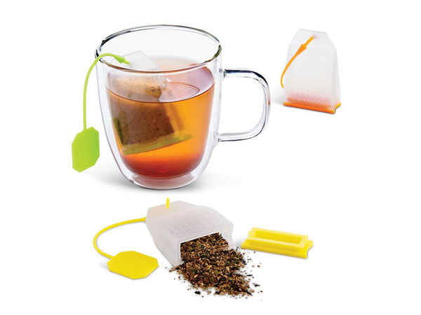 Reusable silicone tea bag infuser