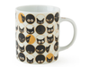 White Mug. Meow! For cat lovers everywhere, these kitties are perfect company for your morning coffee or afternoon tea! The fun animal themed images will make it a favorite for any design lover.  Mug: 4.25" x 3" x 3.5"h; 8 oz. capacity. Ceramic Microwave, dishwasher safe Made in Japan