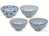 four Monyou geo designed rice bowls