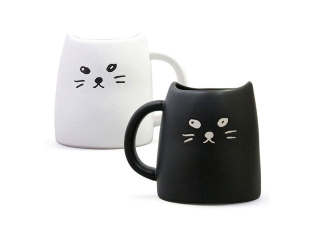 Black and White Cat Mug Set