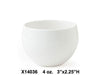 White sleek ceramic round tea cup 