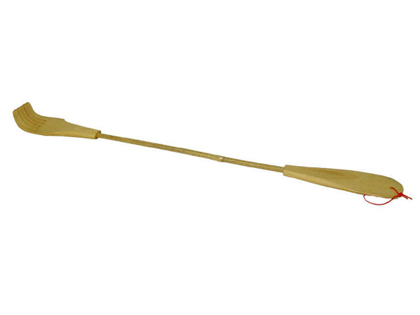 18" long wooden back scratcher with shoe horn at opposite end