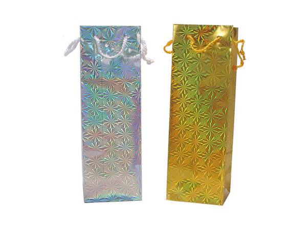 2 metallic paper wine bottle gift bag