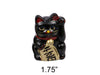 Black Lucky Cat (Maneki-Neko Welcoming Cat) 1.75". One cat of the pair set is shown.