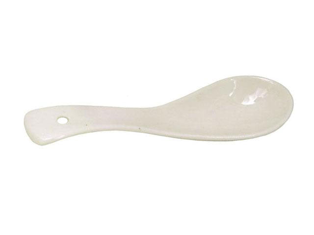 Ceramic Soup Spoon - 5.35" White