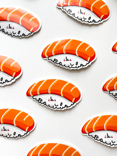 Cute sushi stickers with faces