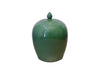 Green Melon shaped ceramic jar.