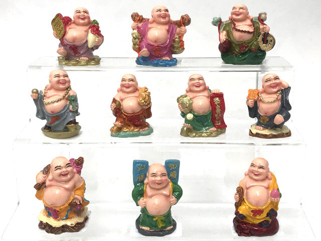 Colorful Laughing Buddha (2"H)