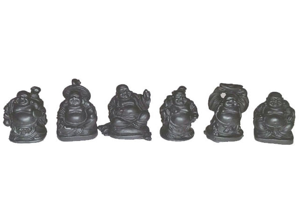 Golden Laughing Buddha Statue on Black Stand (4 H) – Pearl River Mart