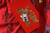 Waving Lucky Cat Pin on red envelope