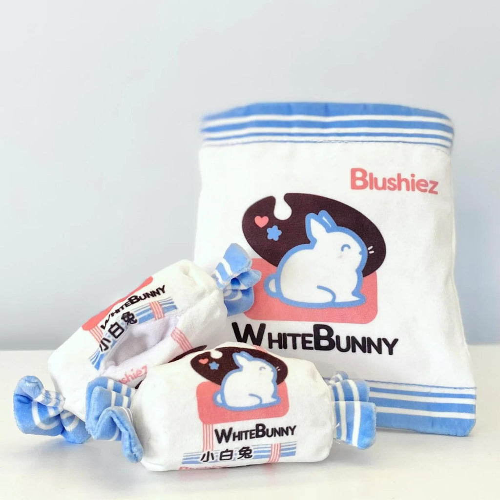 White Bunny Candy Sneak-Treat Dog Toy