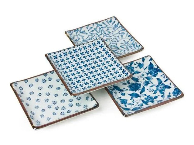 Small blue and white ceramic dishes