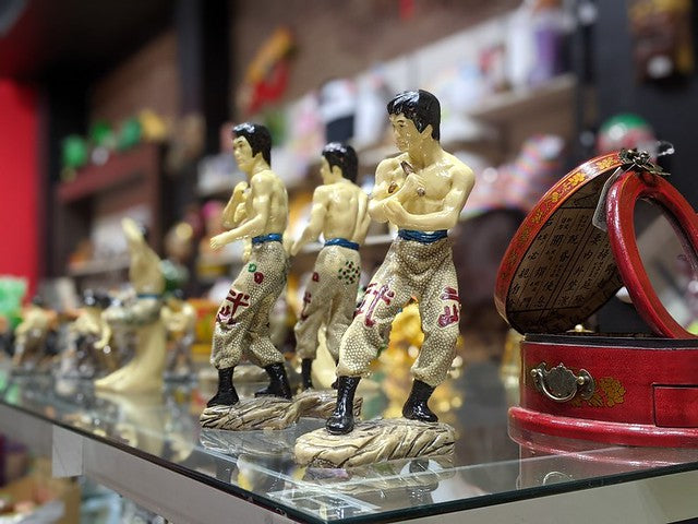 Bruce Lee figurines at Pearl River Mart SoHo