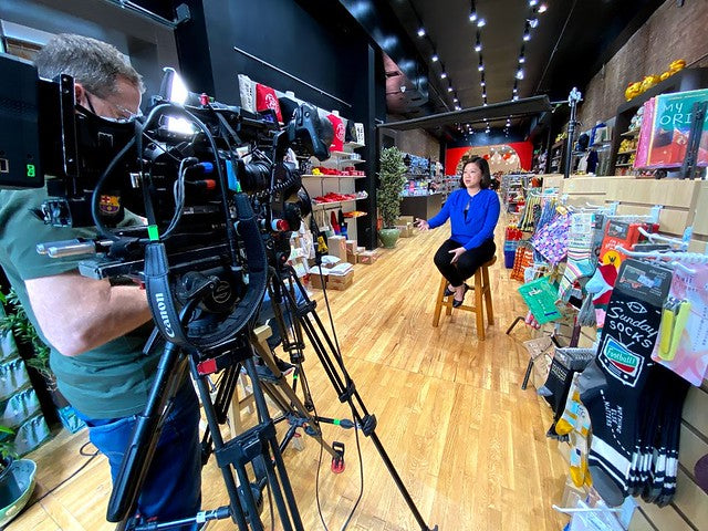 Joanne Kwong BTS with Good Morning America