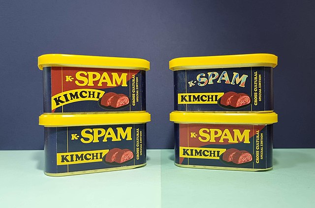 Containers of various Kimchee Spam 