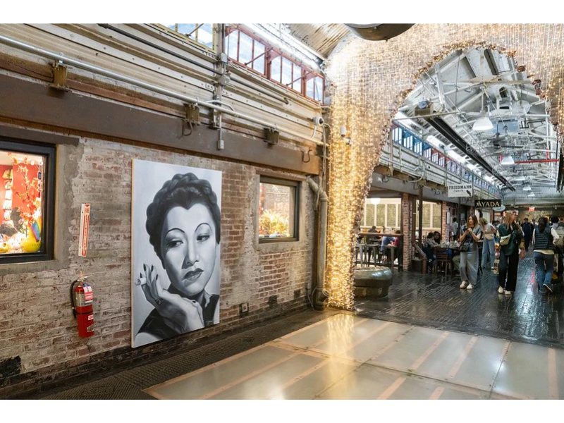 Large painting of Anna May Wong in Chelsea Market