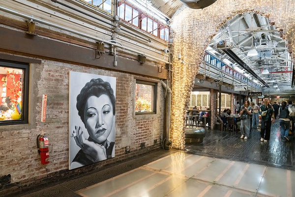 Large painting of Anna May Wong in Chelsea Market