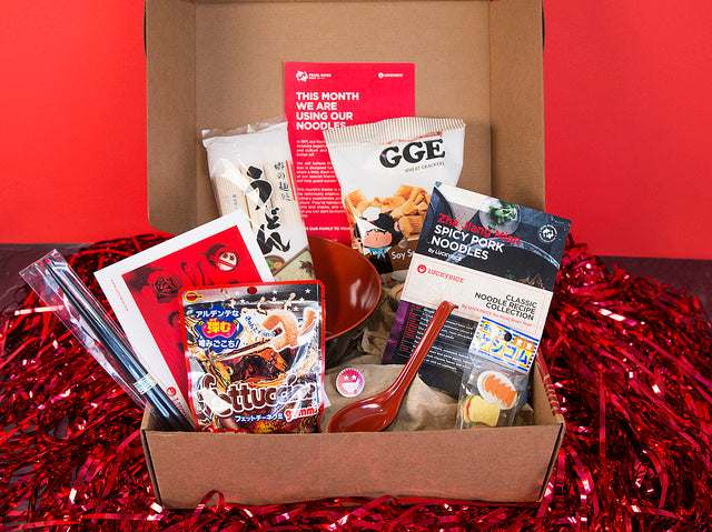 Gift box with noodle items