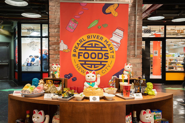 Pearl River Mart Foods social media display with banner