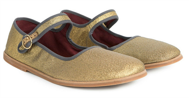 Gold Mary Jane shoes