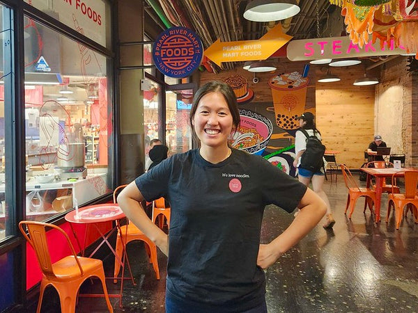 Laksa Shop founder Cassandra Lam in front of Pearl River Mart Foods
