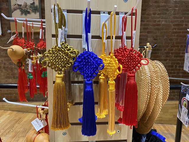 Colorful mystic knot tassel ornaments