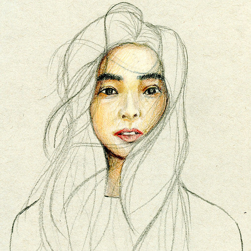 Self-portrait sketch of the artist, Felicia Liang