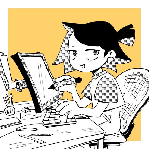Self-portrait of illustrator Kimberly Wang
