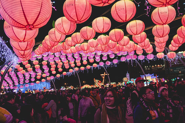Gorgeous display of red lanterns during the Lantern Festival in Taiwan