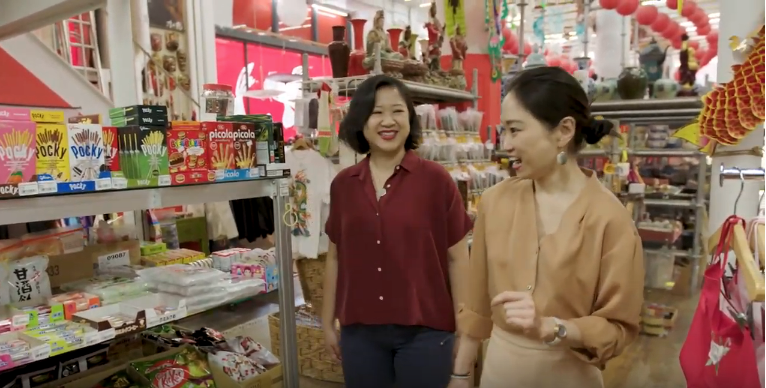 Pearl River Mart President Joanne Kwong and Lucky Chow Host Danielle Chang exploring the aisles of Pearl River Mart in Tribeca