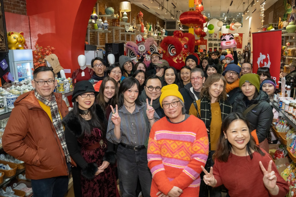Large group of people at Pearl River Mart