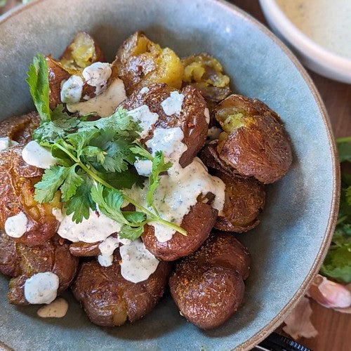 Masala pototes in bowl