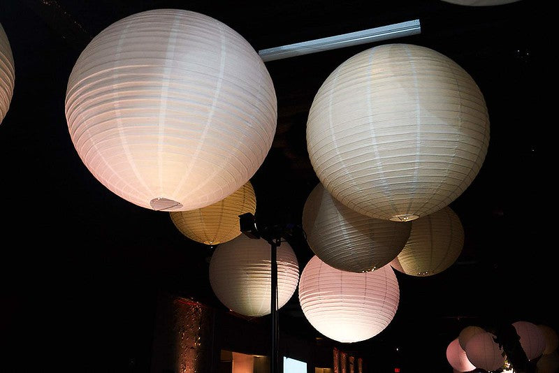 White lanterns at an event
