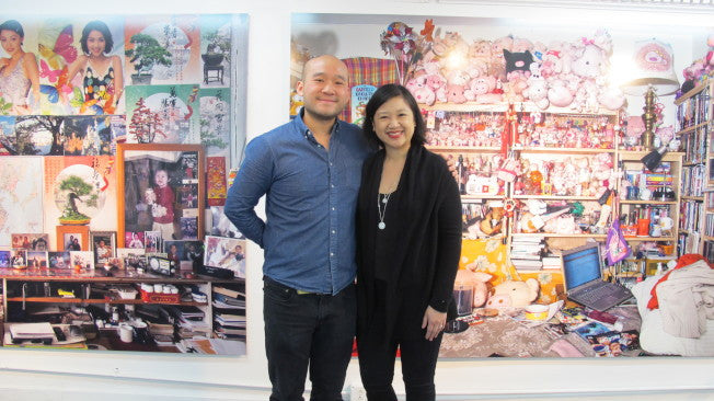Artist-in-residence Louis Chan with our president, Joanne Kwong