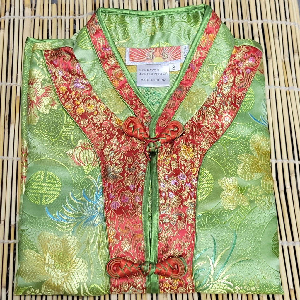 Kids Short Sleeve Hibiscus Brocade Outfit