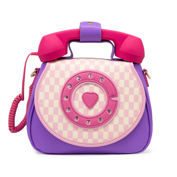 Ring Ring Phone Handbag-Pastel Checkerboard