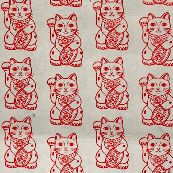 Handmade Nepal Silkscreen Paper - Lucky Cats