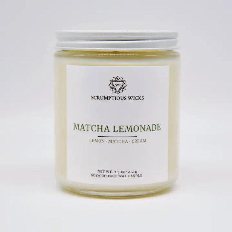 Matcha Lemonade 7.5 ounce wax glass jar candle