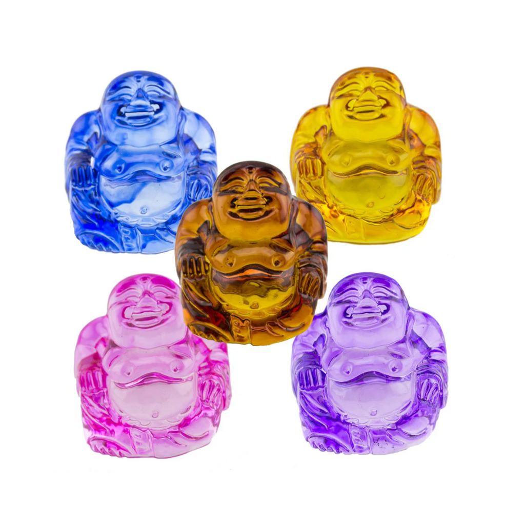 Crystal Laughing Buddha - Set of 5 (1.5" H)