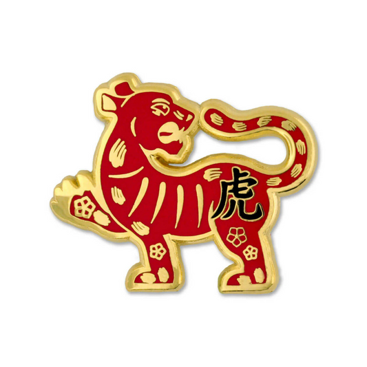 Red and gold Year of the Tiger enamel pin
