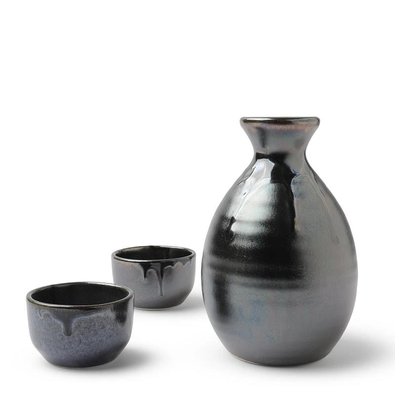 Black Luster Sake Set