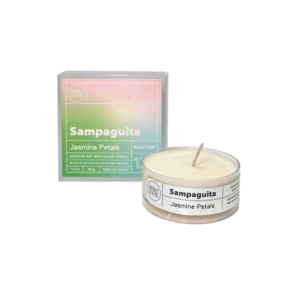 Sampaguita jasmine petals tealight with box
